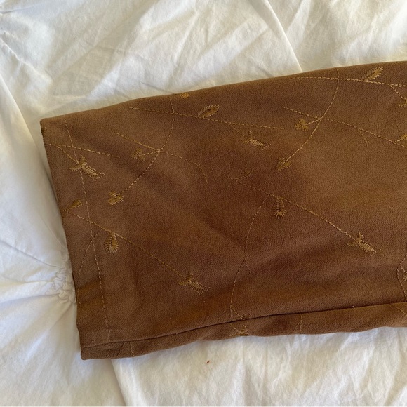 Embroidered Tan Button-Down - Picture 3 of 4